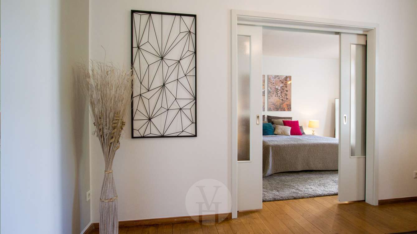 Blick ins Schlafzimmer