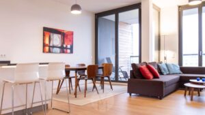 Essbereich im Wohnzimmer