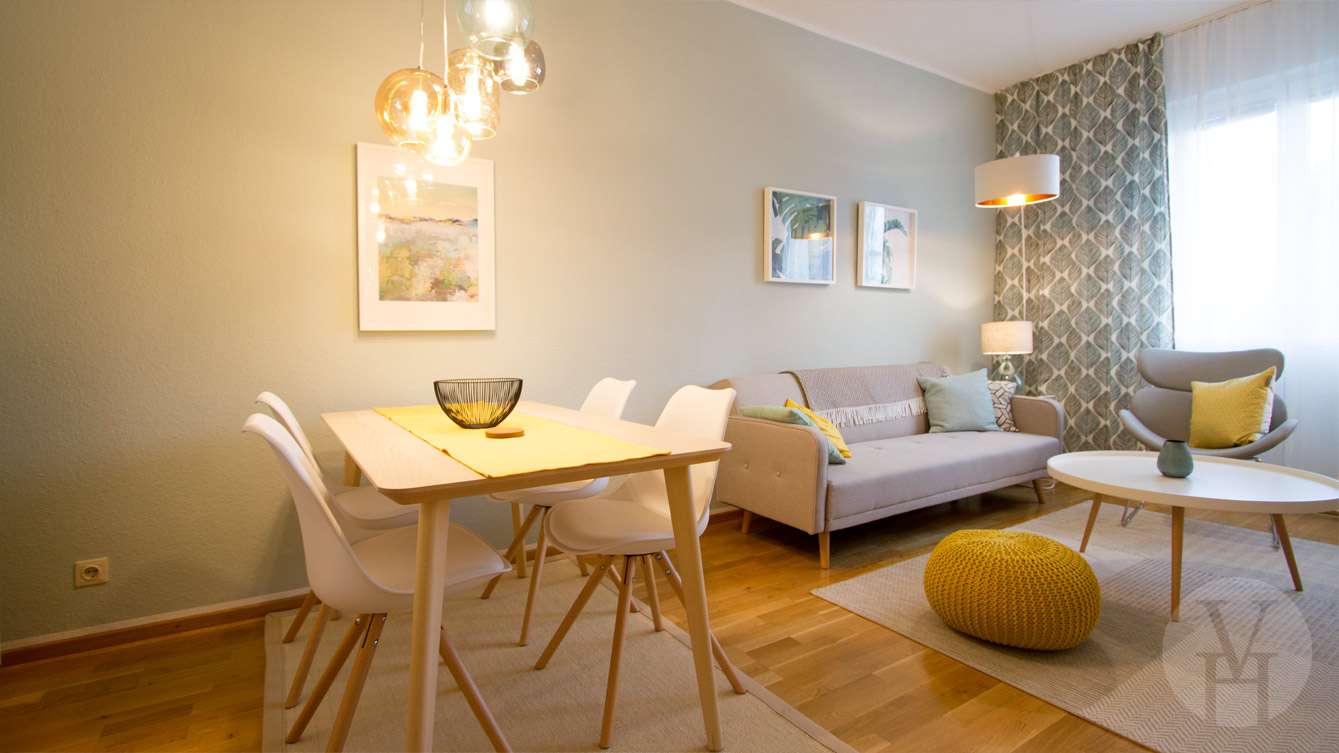 Essbereich im Wohnzimmer